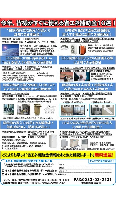 どこよりも早い2019年の使える省エネ補助金10選！
