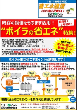 既存の設備をそのまま活用！"ボイラの省エネ"特集！