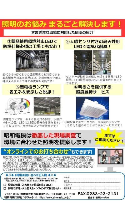 難しい条件でも大丈夫！状況別の最適照明特集！