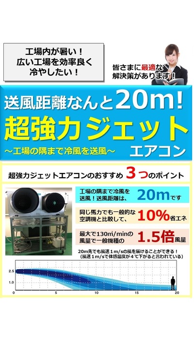 送風距離なんと20m！超強力ジェットエアコン
