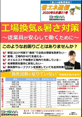 工場換気＆暑さ対策特集！