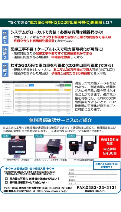 設備別・ライン別 CO2排出量の可視化！